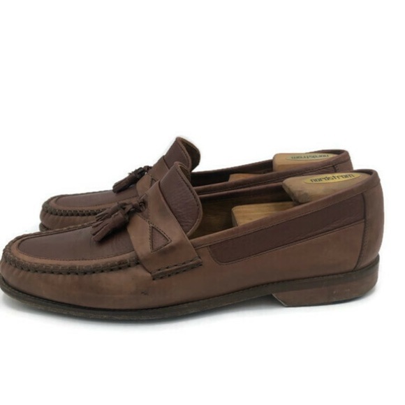 E.T. Wright Beige Brown Leather Tassle Loafer - Picture 7 of 8